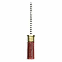 River's Edge Shot Shell Ceiling Fan Pull 12-in Chain Gold Red Ornament G... - $18.97