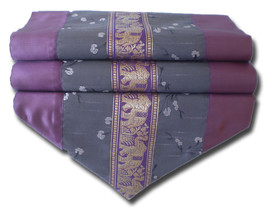 TIL42 purple Table runner tablecloth elephant tablerunner silk 250x30cm 99&quot;x12&quot; - £14.38 GBP