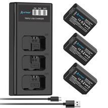 Artman 3-Pack Np-Fw50 Battery And Upgraded 3-Slot Lcd Charger Compatible With So - £55.84 GBP