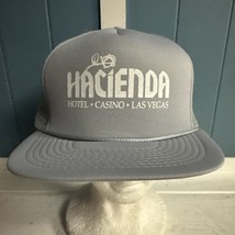 Vintage Gray Hacienda Hotel Las Vegas Nevada Baseball Cap Mesh Rope Snap... - $12.10