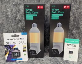2 x Wyze Bulb Cam 2k HD Wireless Security Camera, Outdoor/Indoor, Night New - $84.99