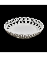 Vintage Milk Glass Bowl Dish Reticulated Edge Lace Candy Dish Nut Bowl 8... - £11.94 GBP