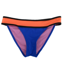 Colorblock Women Small Swim Bikini Bottom Vintage Joe Boxer Blue Orange Black - £13.19 GBP