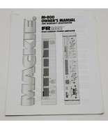 Owners Manual Mackie M-800 Power Amplifier Amp Printout Copy Paper Booklet  - $148.95 MXN