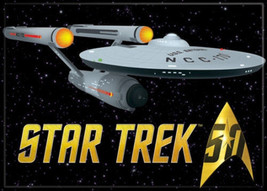 Star Trek 50 Years Logo and The Original TV Series Enterprise Magnet, NE... - $3.99