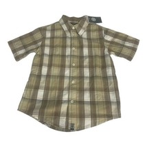 Mexx Boys Plaid Short-Sleeve Button-Up Shirt Brown/Beige 5T - $9.50