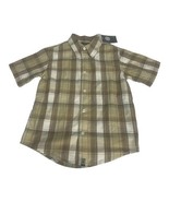 Mexx Boys Plaid Short-Sleeve Button-Up Shirt Brown/Beige 5T - $9.50