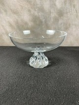 Vintage Hand Blown Crystal Swirl Footed  Serving Bowl - £22.32 GBP