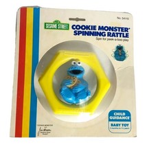 Vintage 1984 Sesame Street Cookie Monster Spinning Rattle Baby Toy Never Opened - £23.60 GBP