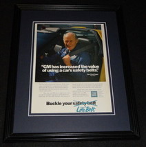 Chuck Yeager 1985 GM Safety Belt Framed 11x14 ORIGINAL Vintage Advertise... - $34.64