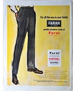 FASHION Farah of Texas Farel Men&#39;s Slacks art 1962 Vintage Print Ad - $10.07