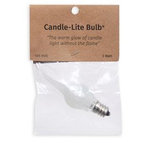 3 Watt Large Candle-Lite Light Bulb  - Candelabra Base - Pack of 12 - £38.86 GBP