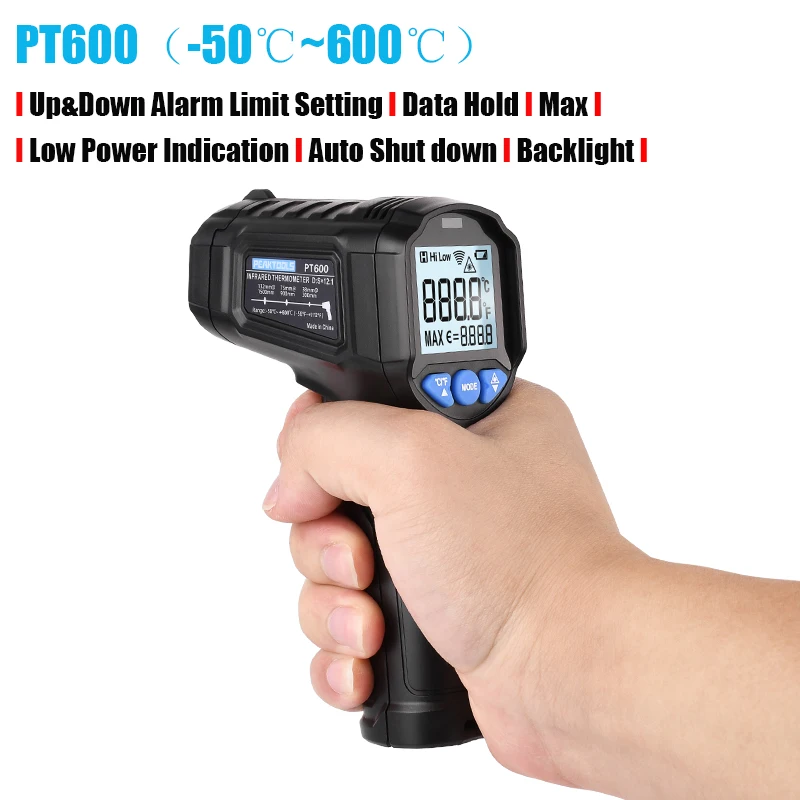PT600 Non Contact Digital Infrared Thermometer -50~600?  LCD IR Laser Temperatur - £178.85 GBP