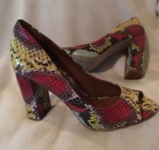 Steve Madden Shaunaa Peep Toe Pump snake print multi sz 6.5 new - $30.74
