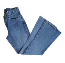VTG 90s  Asphalt Womens Medium Wash Plain Back Flared Blue Jeans Sz 9 - £13.33 GBP