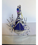 Beadworx glass bead art work lion fish 10 1/4” x 8 1/2” blue white retir... - $67.49