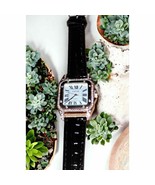 Vintage LSVTR black and gold with rhinestones watch - €24,07 EUR