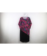 Vtg 90s Streetwear Womens 14 Abstract Flower Floral Knit Long Sleeve Dre... - $39.55