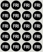 1 Inch Round Label Removable Day Labels 420 Stickers per Pack Black Friday - £20.41 GBP