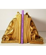 -Violins &amp; Music Books Book Ends-  Vintage  Universal Statuary Corp 1964 - $470.22 MXN
