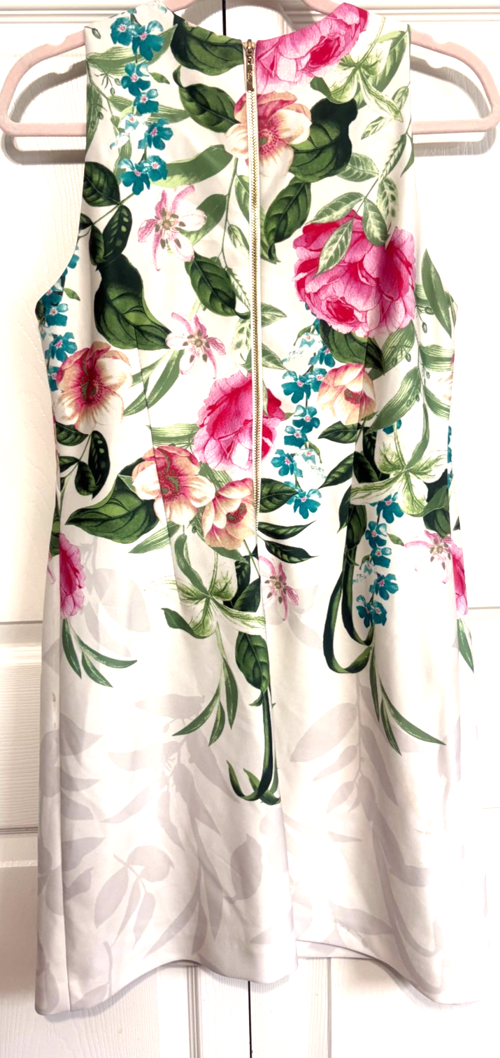 Eliza J Sleeveless Womens 10 Zipper Back Magnolia Flowers Lined Dress Item image 2
