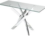 The Padma Collection Modern Chrome Steel Metal And Tempered Glass Contem... - £374.12 GBP
