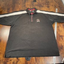 Vintage Tommy Hilfiger Polo Shirt 1/4 Zip Mens XL Black Short Sleeve Spe... - $34.64
