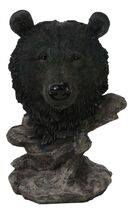 Western Rustic Wildlife Forest Black Bear Bust Figurine with Rocky Stepp... - $14.99
