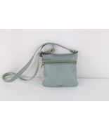 Vintage Y2K Fossil Babydoll Distressed Leather Crossbody Bag Purse Teal - $1,080.03 MXN