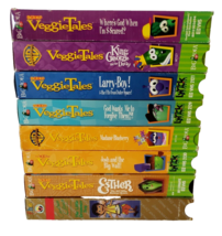 Veggie Tales Kids VHS Lot 8 Animated Cartoon Shows Christian Bible Value... - £22.18 GBP