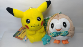 Pokemon   Pikachu ＆ Mokuro Crepe Style  2 Small  Plush  Doll  ( about 4in )  NEW - $11.60