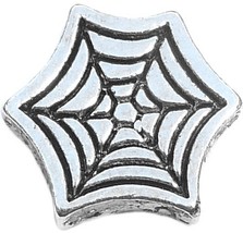 Silvertone Spider Web Floating Locket Charm - £1.93 GBP