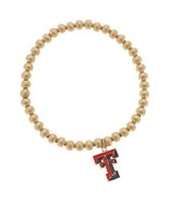  Texas Tech Red Raiders Ball Bead Stretch Bracelet in Satin Gold - $24.75