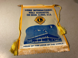 Lion Club International World Headquarters Oak Brook Il Banner Flag 9 x 7 inches - £19.65 GBP