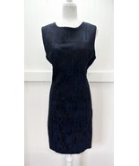 MM LaFleur Shirley Sheath Dress 14 Blue/Black Jacquard Sleeveless Stretc... - £63.75 GBP