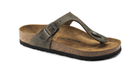 Birkenstock Gizeh Faded Khaki Brown Oiled Leather Sandal 1019327 Us 6 7 Eu 37 38 - £64.93 GBP+