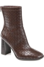 Journee Collection Womens Brielle Tru Comfort Foam Back Heel Zip Brown 9... - $54.23