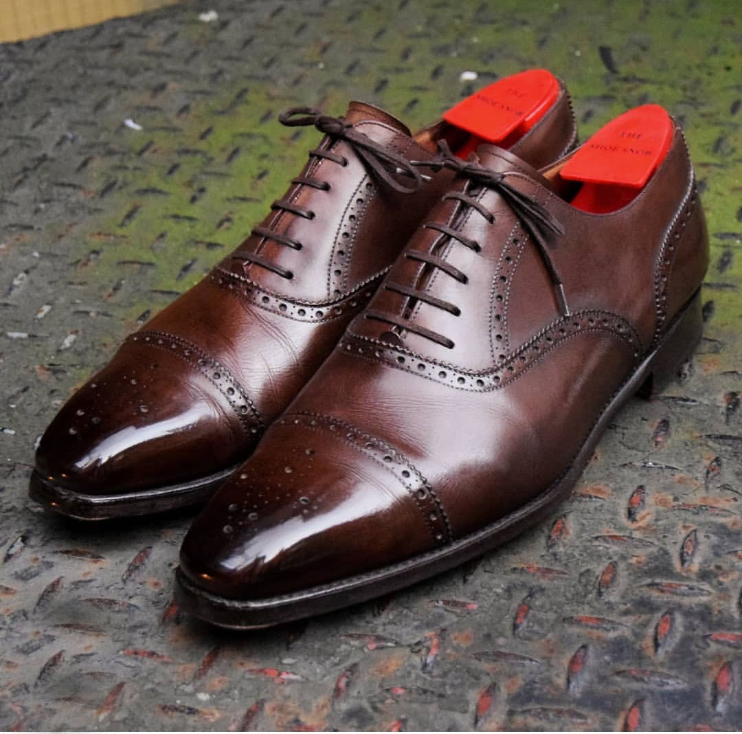 NEW  Handmade Men Brown Color Shoes, Cap Toe Lace Up Shoe, Men's Leather Fashion
