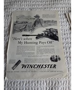 Vtg. 40&#39;s Magazine Ad. Winchester &quot;Here&#39;s where my hunting pays off&quot; - $10.78 CAD
