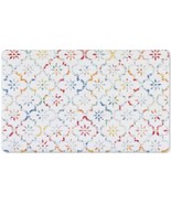 Anti-Fatigue PVC Kitchen Floor Mat (18&quot;x30&quot;) MULTICOLOR OGEE TILE FLOWER... - $24.74