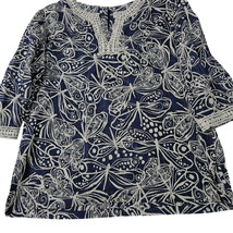 Alfred Dunner Womens Top Multi-Color Size 20 100% Cotton Butterfly Pullover - £11.00 GBP