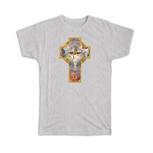 Jesus On Cross Classic Painting : Gift T-Shirt Crucifixion Catholic Church Doves - £14.38 GBP