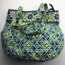 Vera Bradley Purse Blue Green Daisy Daisy Pattern Handbag Pocketbook Vin... - $11.30