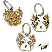 Dog name ID Tag Biewer Yorkshire terrier, Biro, Personalized, Engraved, Handmade - $20.23+