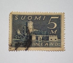 Rare 5M 1944 Suomi Blue, Olavinlinna Castle, Series II. Finland Postage Stamp - £3.93 GBP