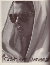 1987 Calvin Klein Eyewear Josie Borain B &amp; W Sexy Vintage Fashion Print Ad 1980s - £6.29 GBP