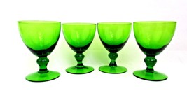 VTG 60&#39;s MCM Blown Glass Stemware: Wine Glass Green Holmegaard? - $39.60