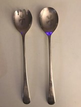 Vintage Sheffield England Silverplate Salad Serving Fork &amp; Spoon Utensil... - $14.73