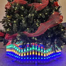 Happyhub Christmas LED Decoration 35&#39;&#39; D Tree Collar, Tree Fence, Ring B... - £40.22 GBP