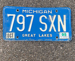 Michigan Expired 1995 White On Blue Great Lakes License Plate #797 SXN - $17.43
